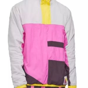 Nike Flight Basketball Jacket Grey Pink CN8508-623 Light 1/2 Zip Windbreaker XL